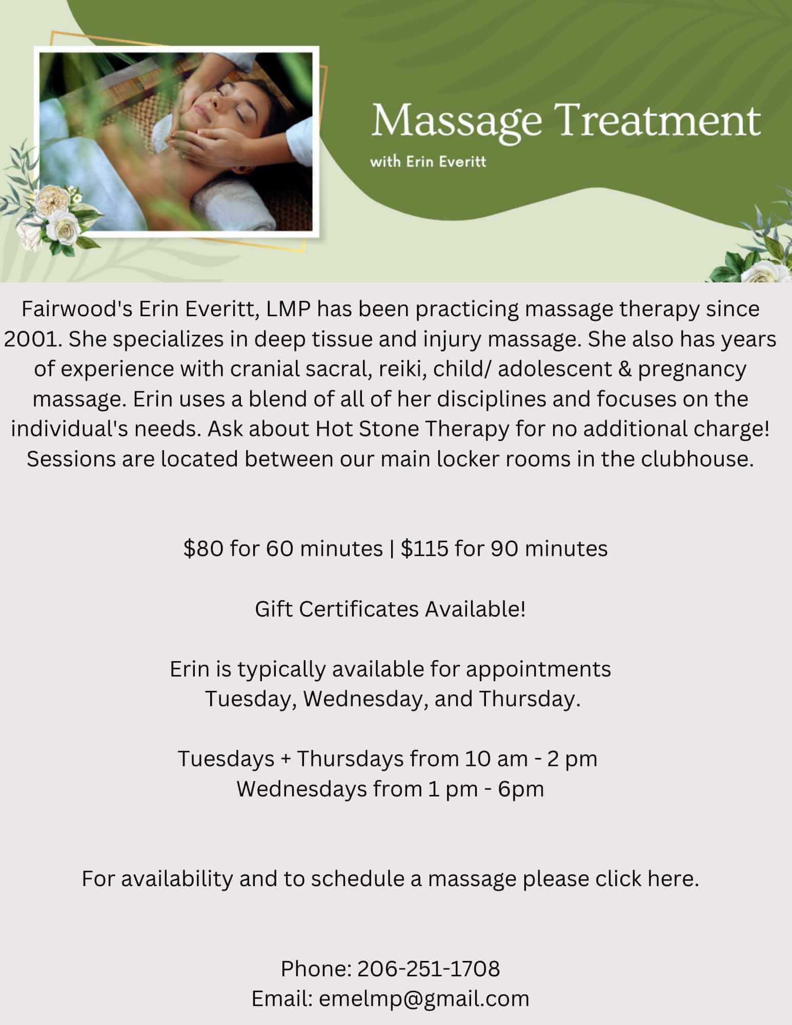 massage treatments