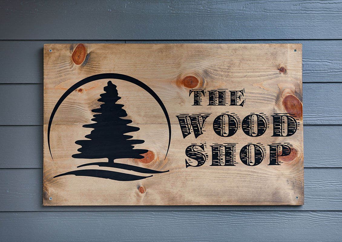 wood shop sign